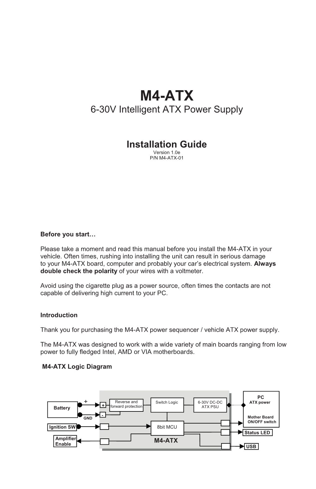 M4-ATX 6-30V Intelligent ATX Power Supply