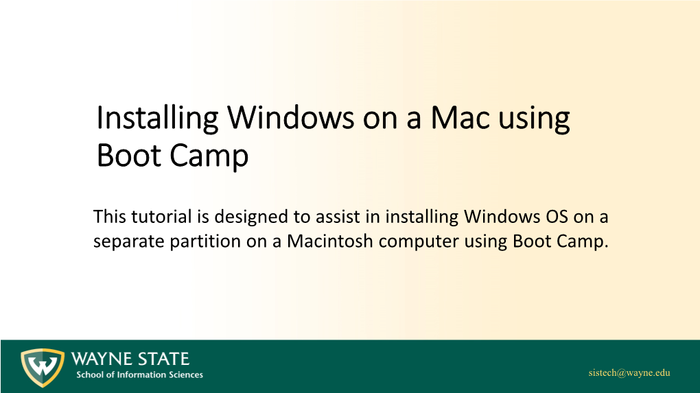 Installing Windows on a Mac Using Boot Camp