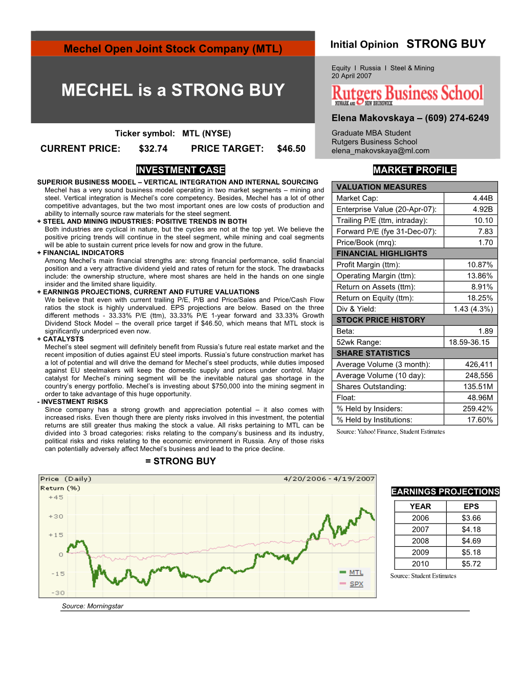 MECHEL Is a STRONG BUY