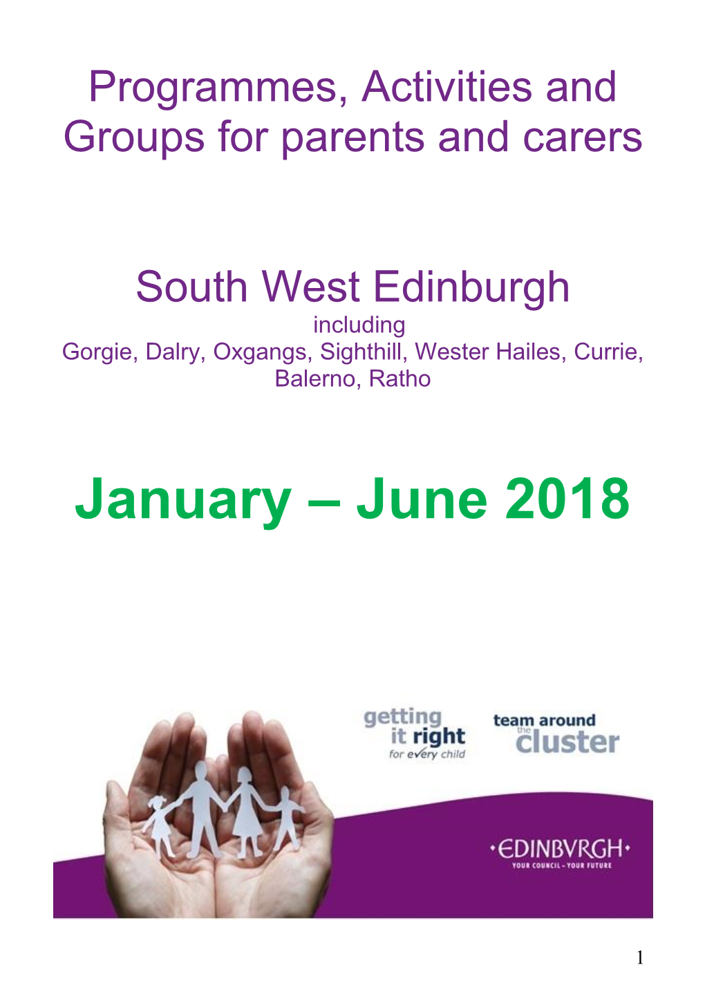 PACS Booklet South West and Pentlands Booklet – January 2018