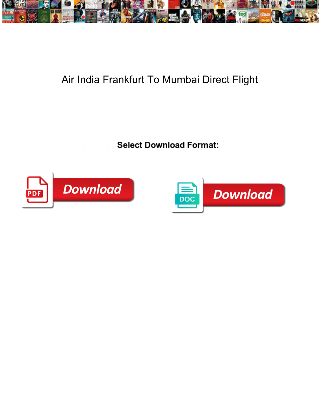 Air India Frankfurt to Mumbai Direct Flight