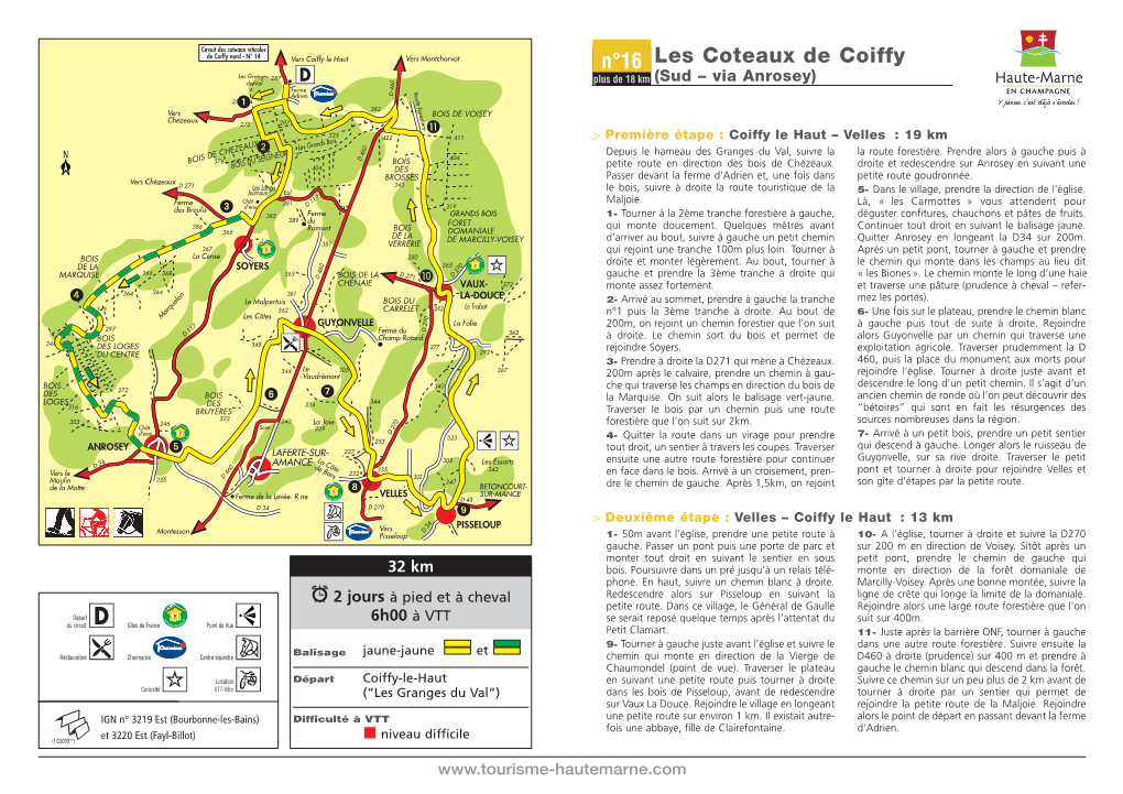 Les Coteaux De Coiffy Les Granges 287 (Sud – Via Anrosey) Du Val Plus De 18 Km