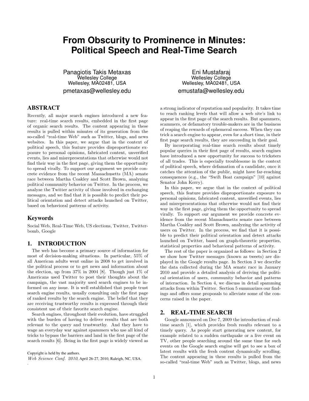 From Obscurity to Prominence in Minutes: Political Speech and Real-Time Search