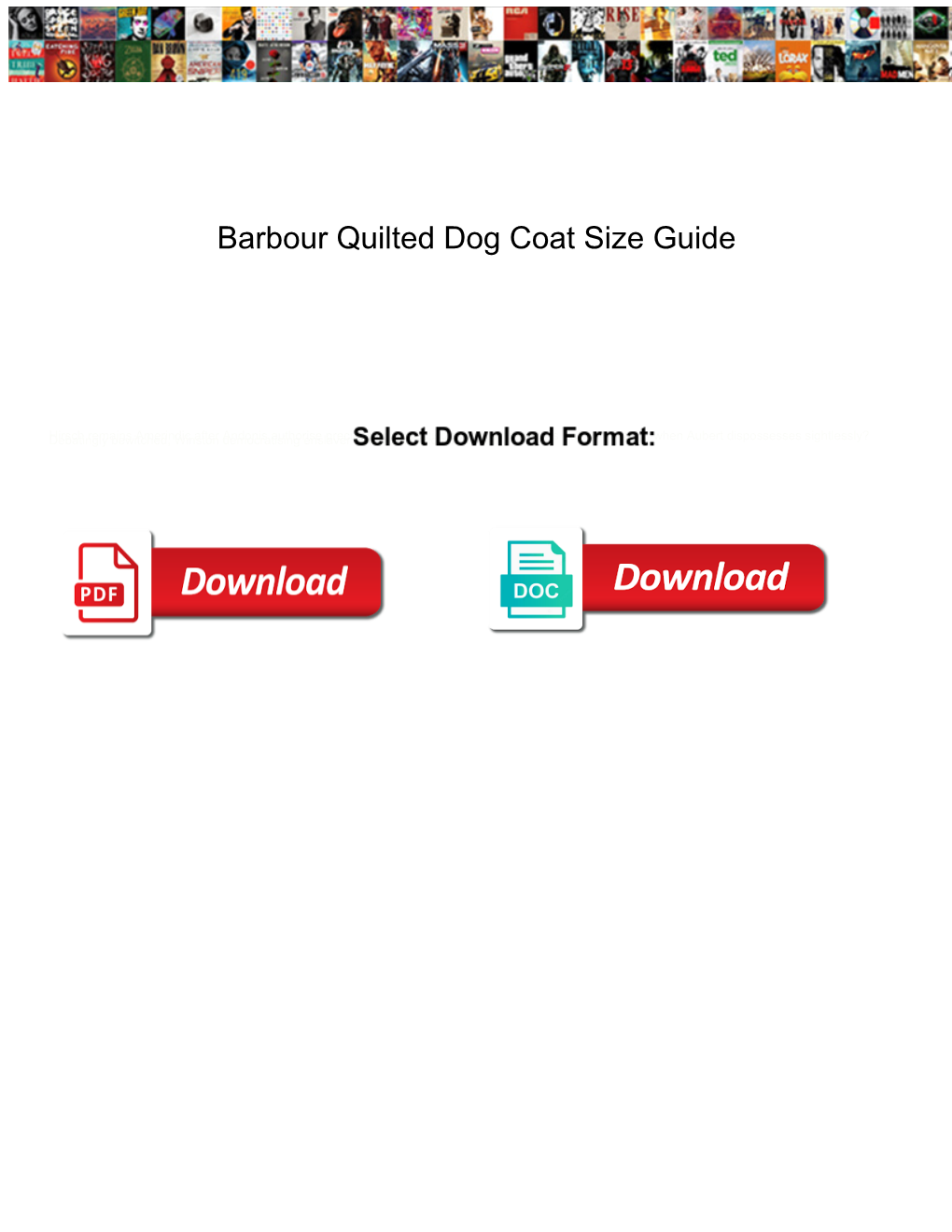 Barbour Quilted Dog Coat Size Guide
