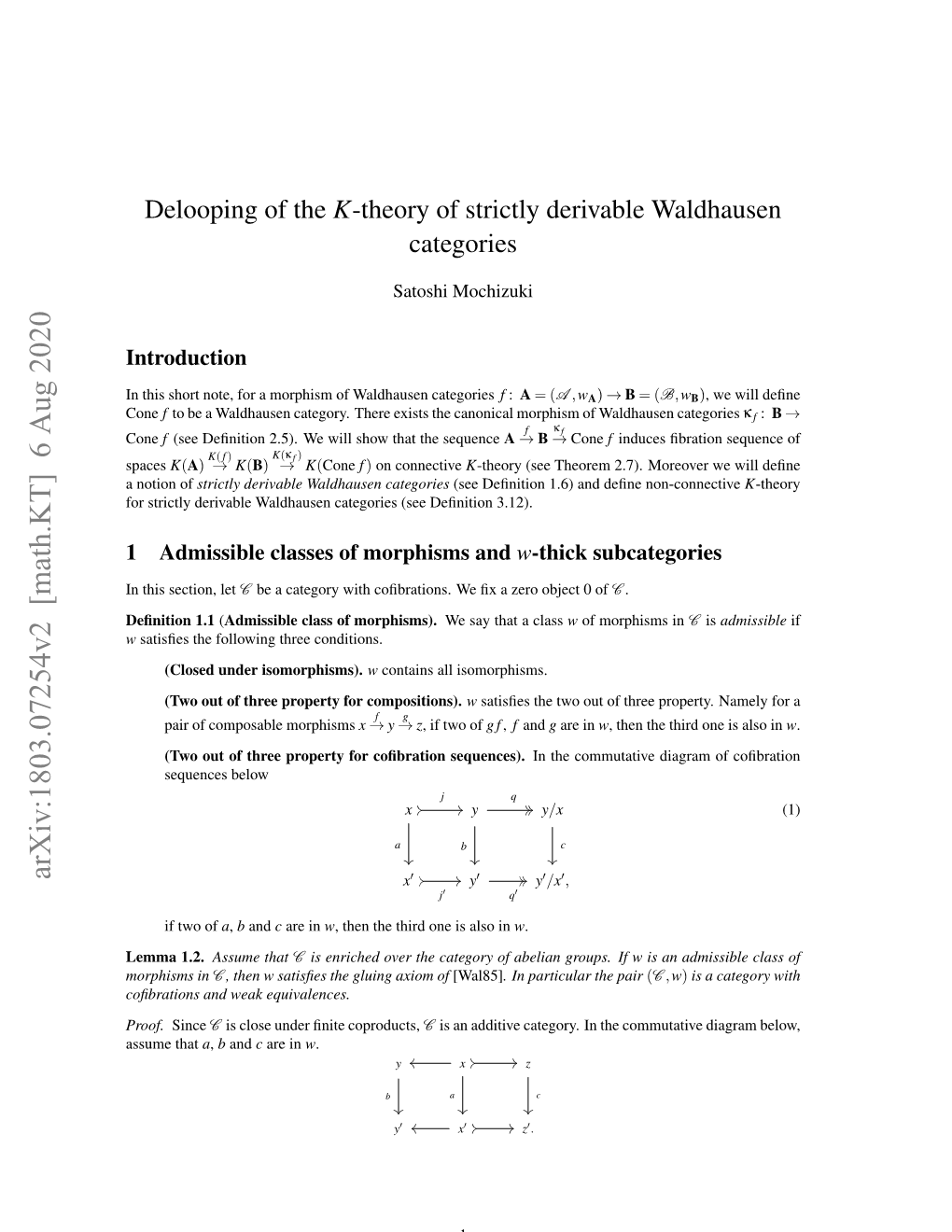 Delooping of the $ K $-Theory of Strictly Derivable Waldhausen Categories