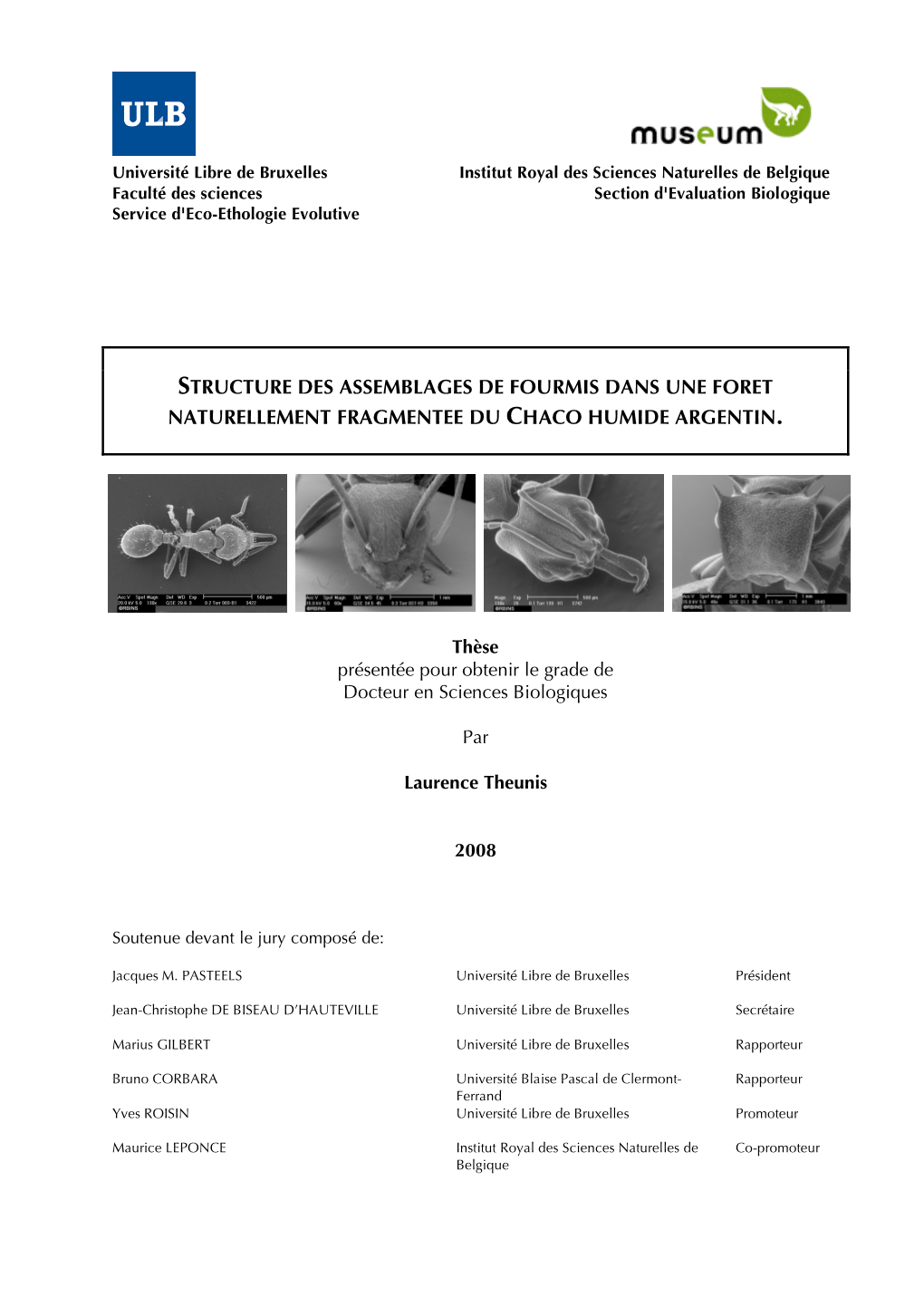 Structure Des Assemblages De Fourmis Dans Une Foret Naturellement Fragmentee Du Chaco Humide Argentin