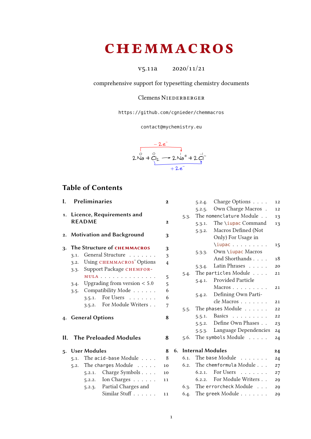 Chemmacros V5.11A Manual