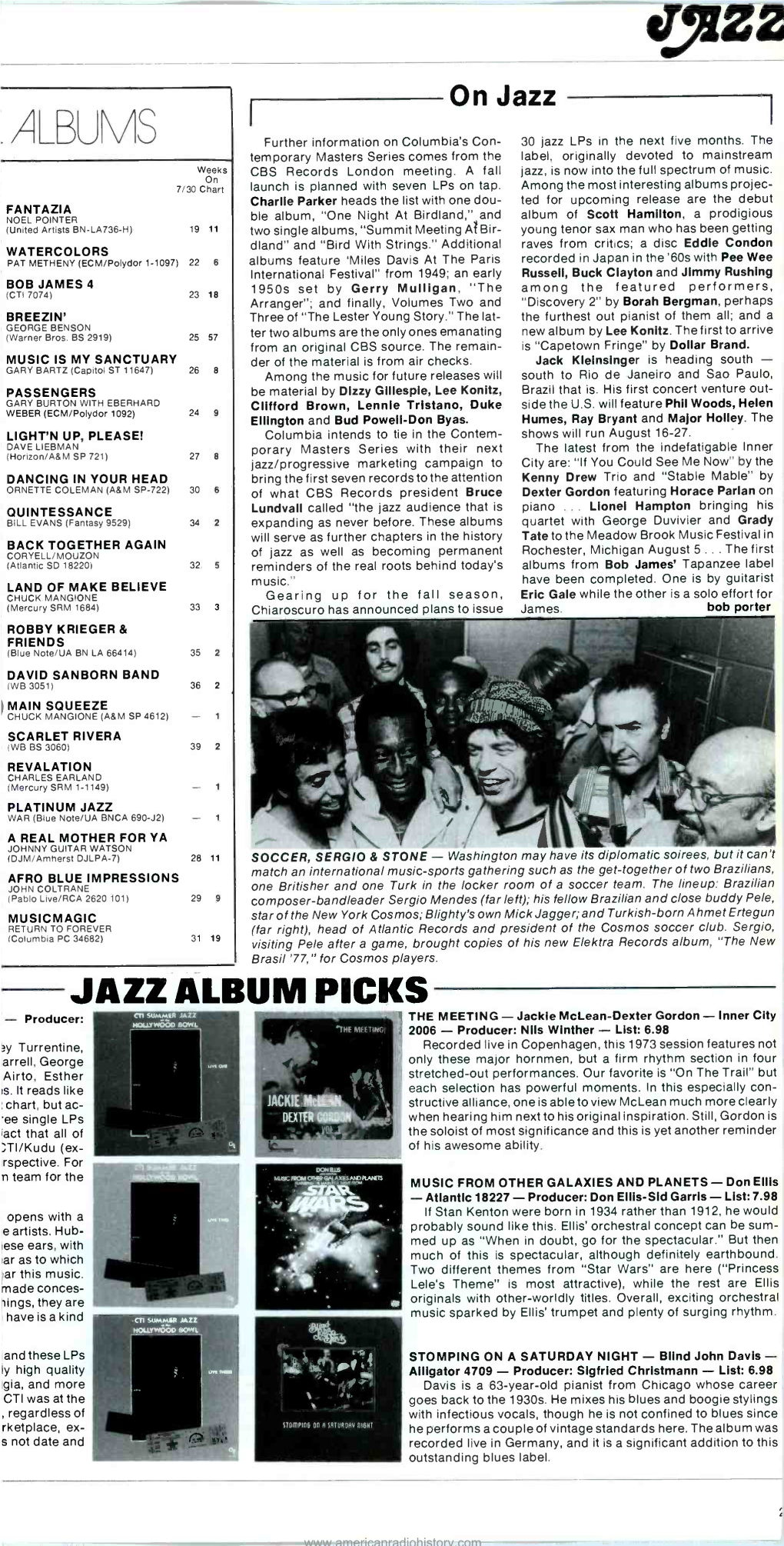 JAZZ ALBUM PICKS Producer: Cn SUMMER JAZZ the MEETING - Jackie Mclean -Dexter Gordon - Inner City - Navwcòo Rows