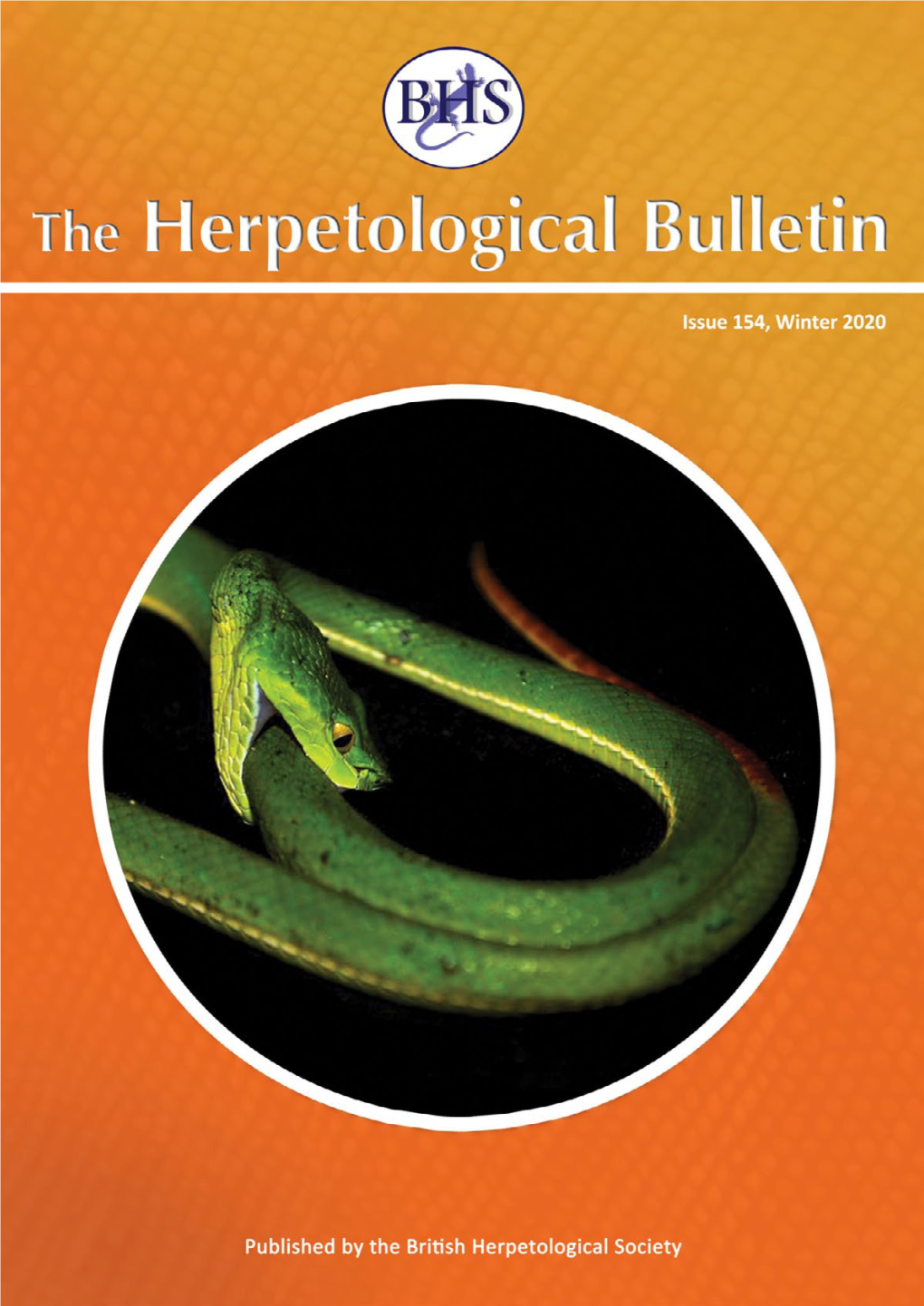 THE HERPETOLOGICAL BULLETIN the Herpetological Bulletin Is a Quarterly Publication in English, Without Page Charges to Authors