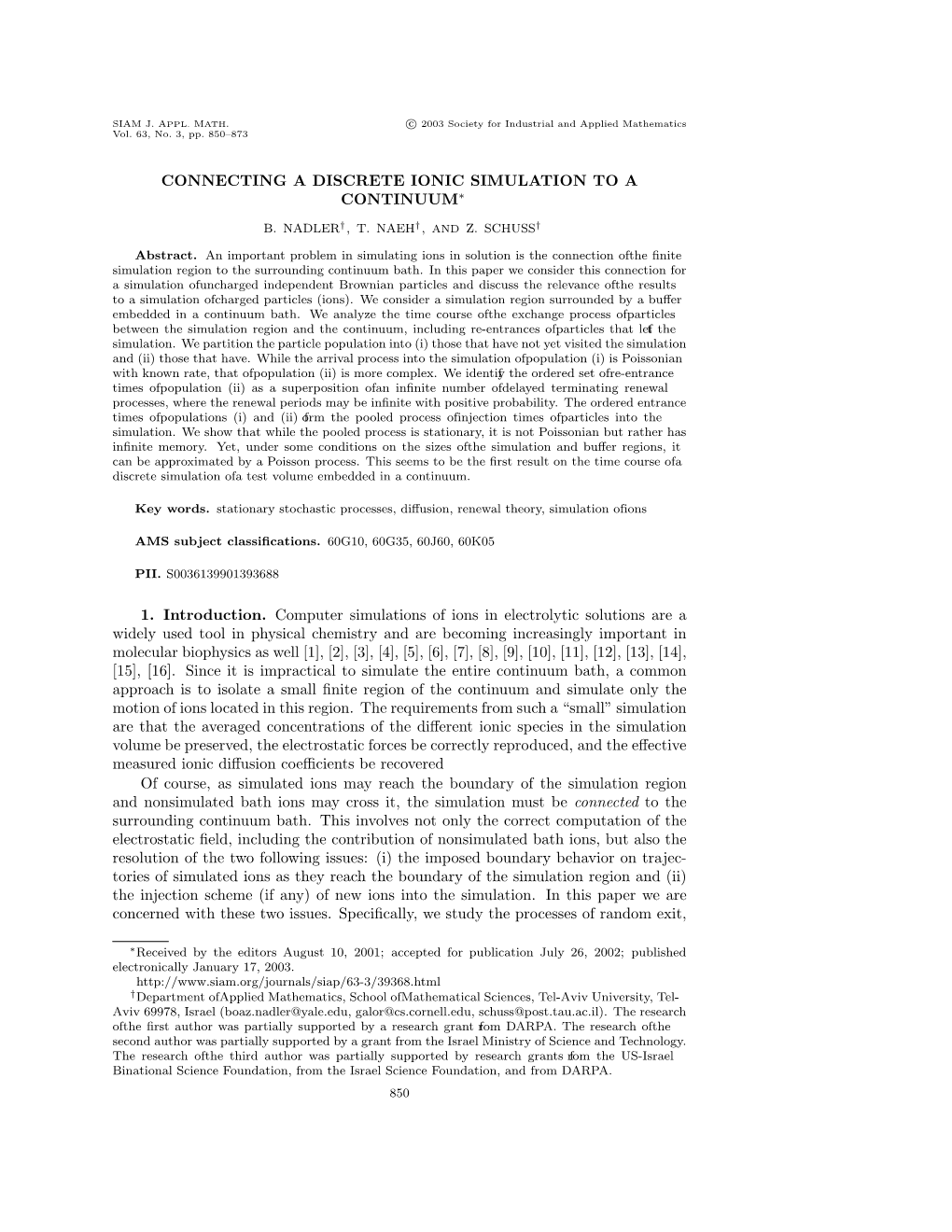 Connecting a Discrete Ionic Simulation to a Continuum∗