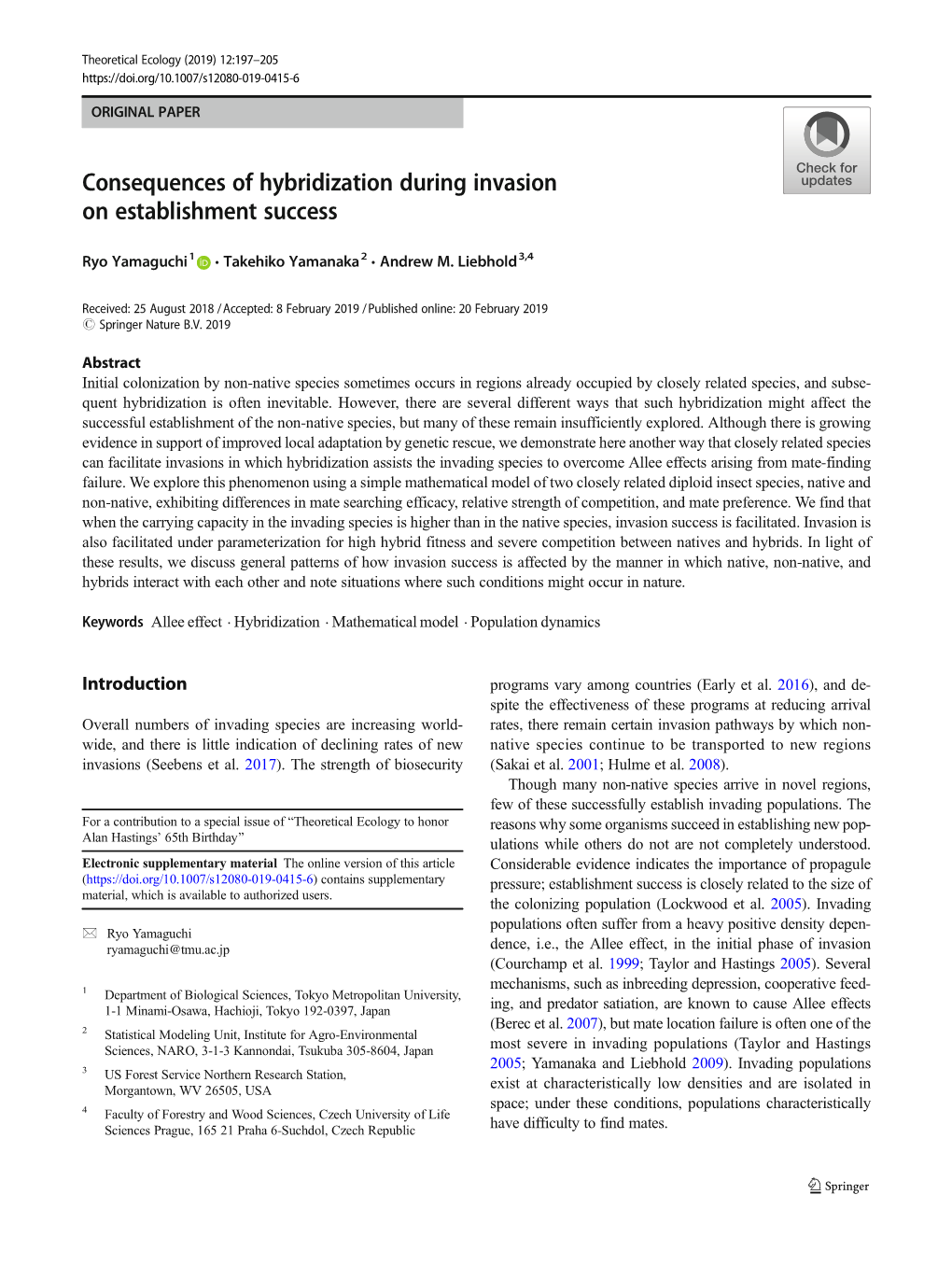 Consequences of Hybridization During Invasion on Establishment Success