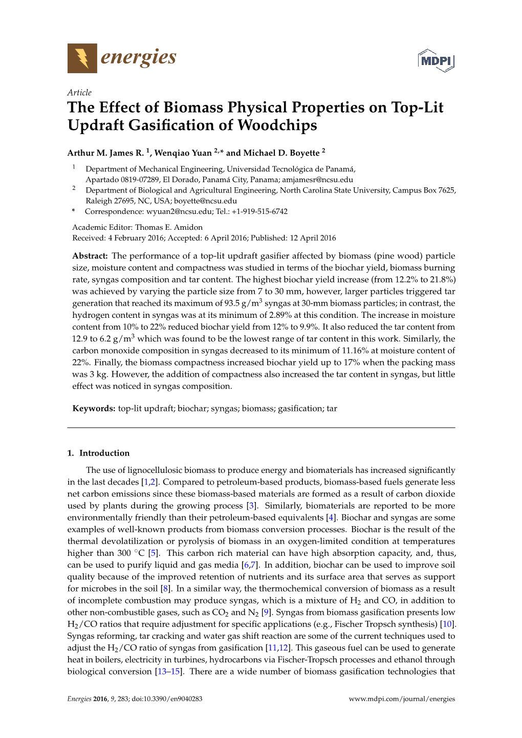 The Effect of Biomass Physical Properties on Top-Lit Updraft Gasiﬁcation of Woodchips