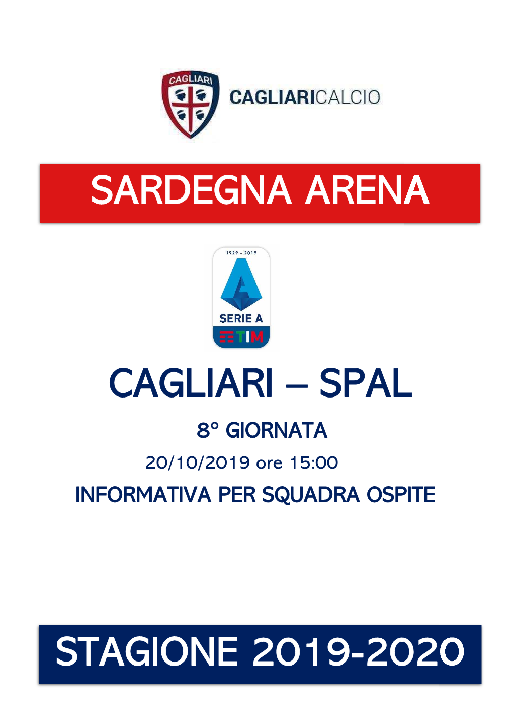 Informativa Tifoseria Ospite SPAL