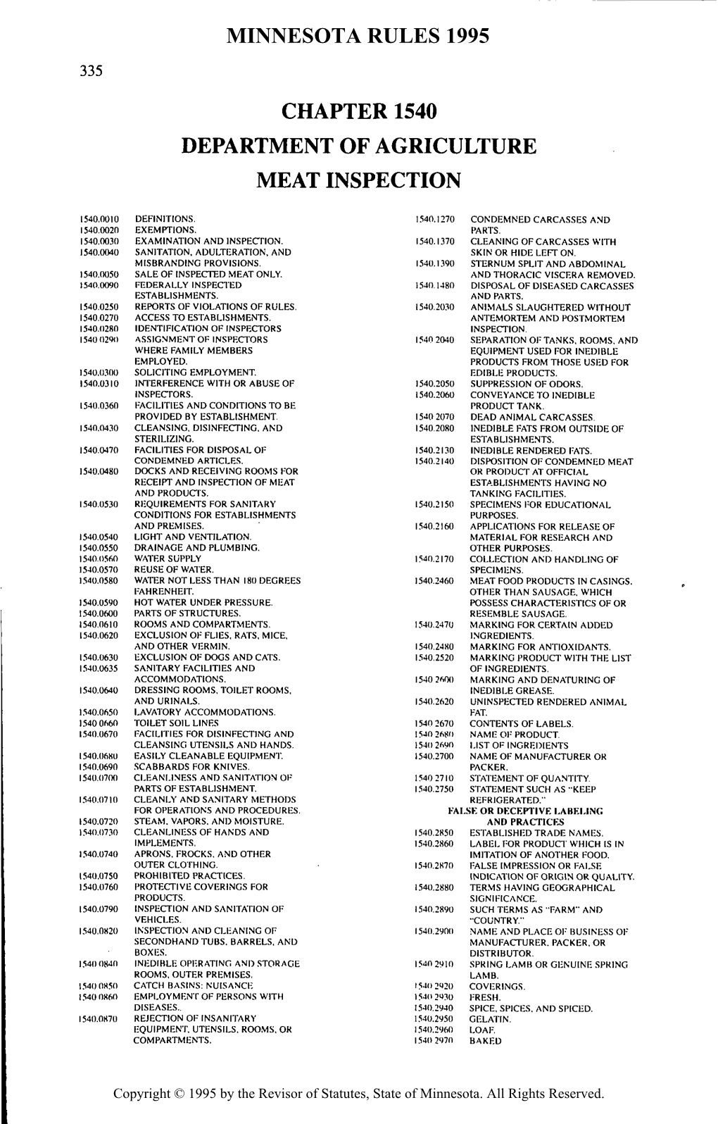 Chapter 1540 Department of Agriculture Meat Inspection