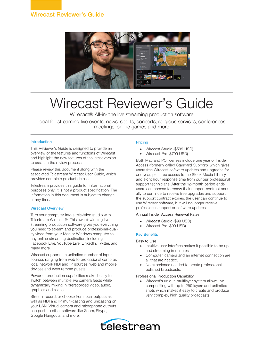 Wirecast Reviewer's Guide