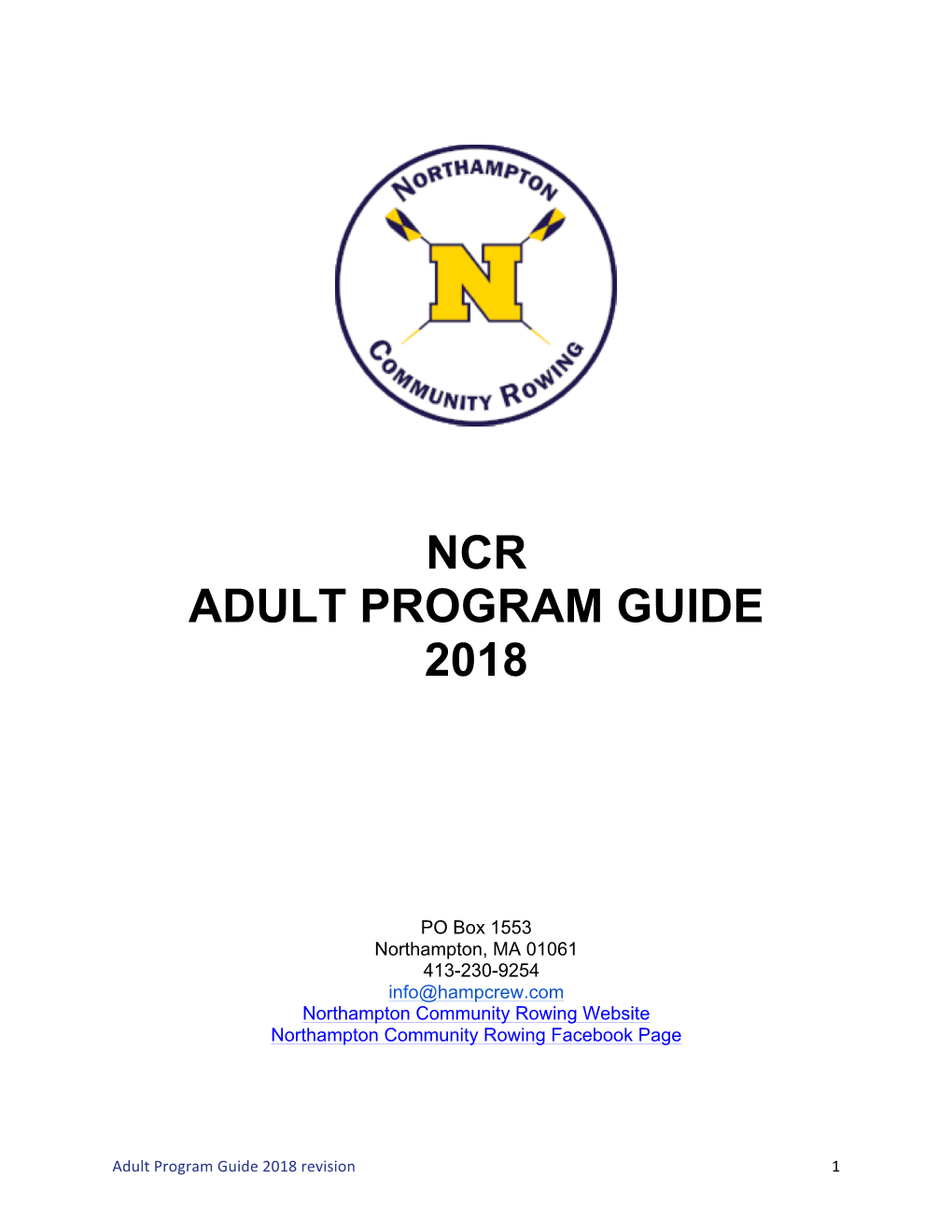 Ncr Adult Program Guide 2018