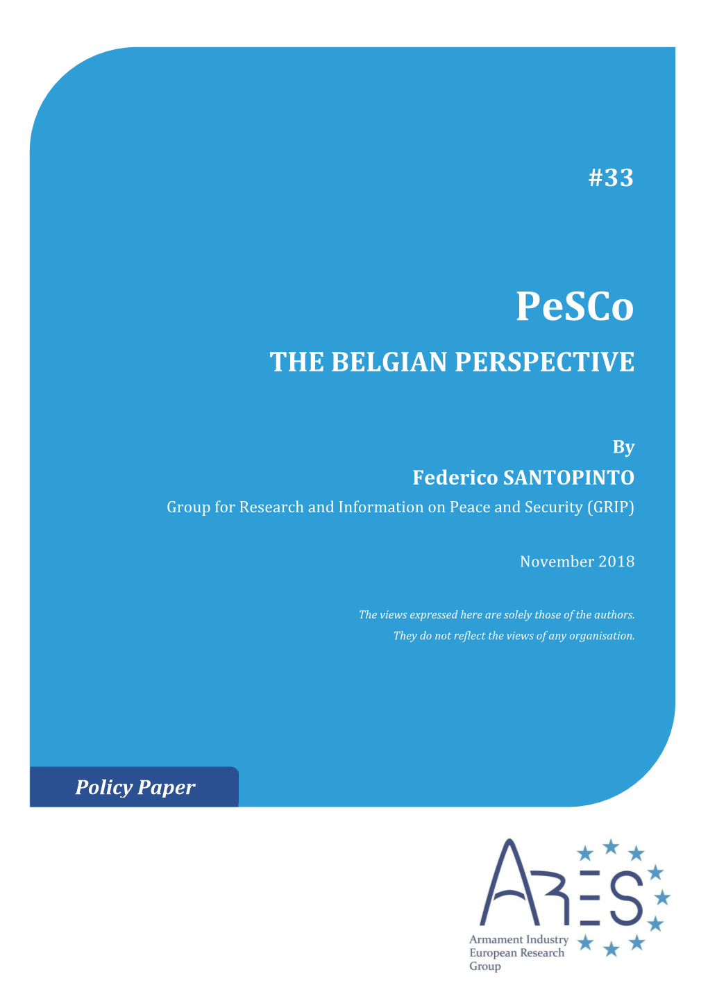 Pesco: the Belgian Perspective / November 2018