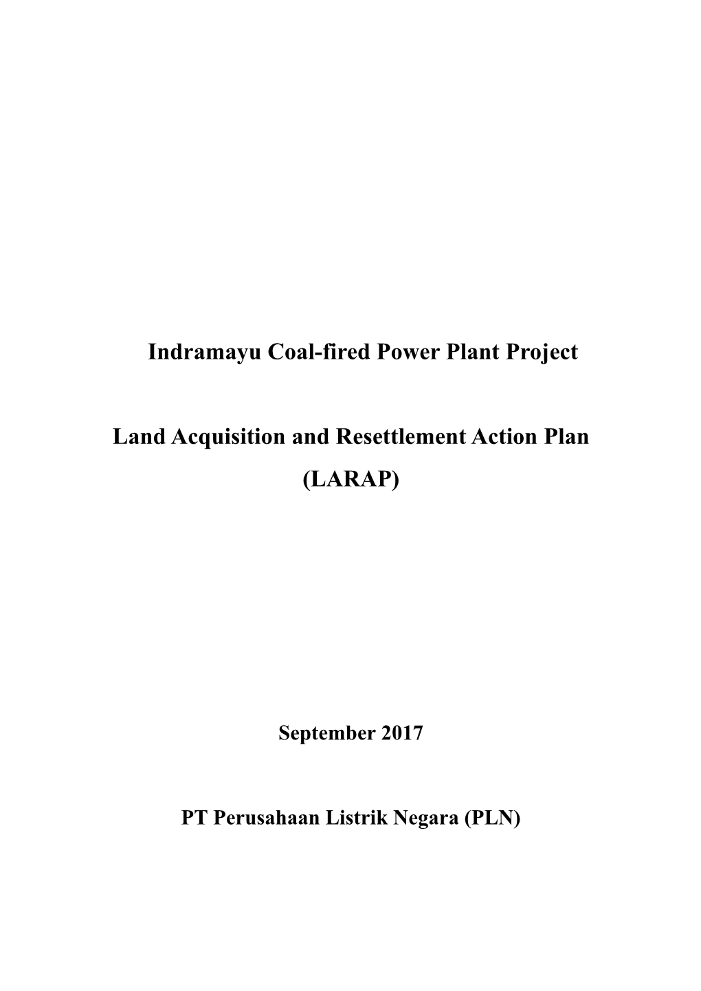 Indramayu Coal-Fired Power Plant Project Land Acquisition And