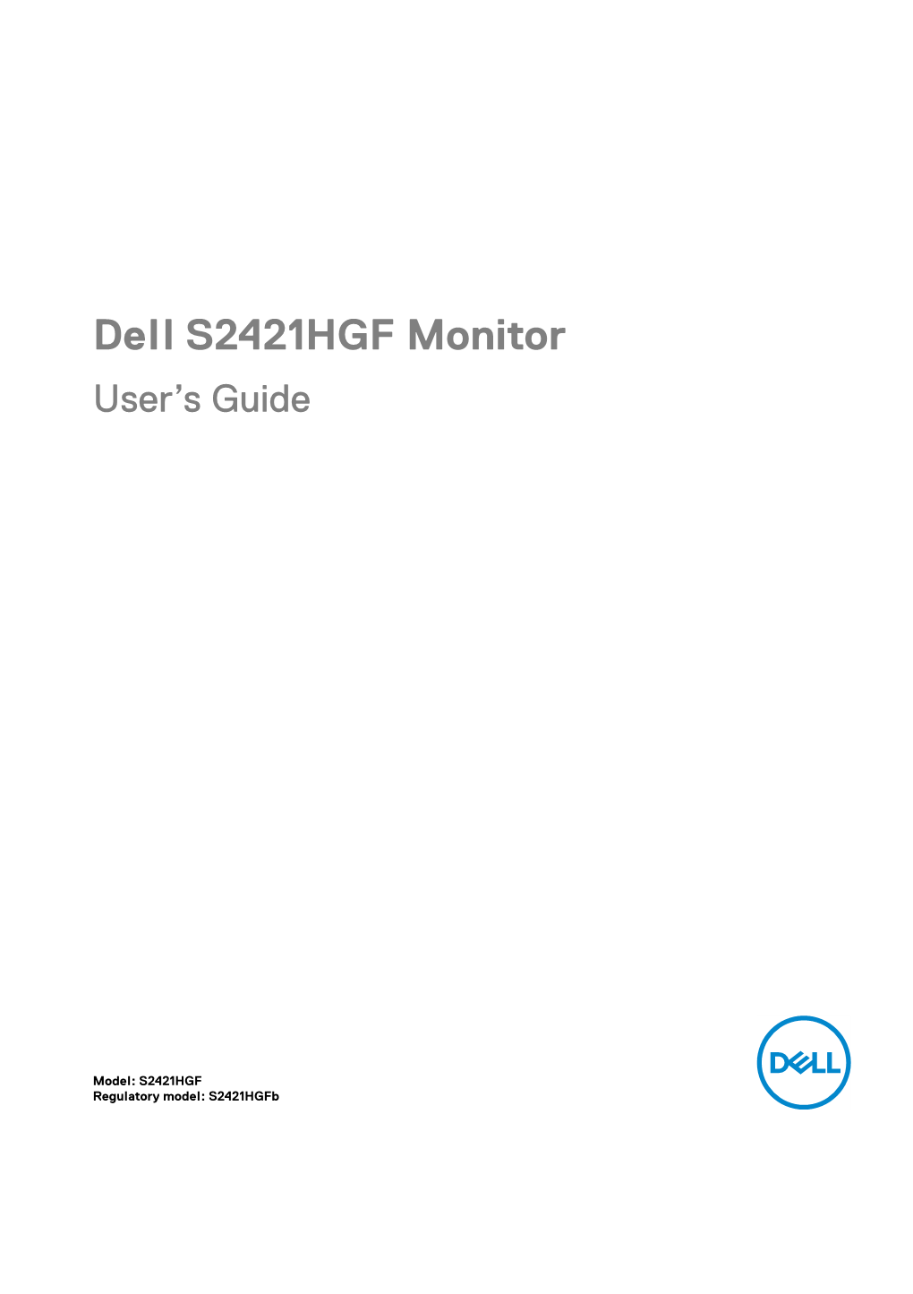 Dell S2421HGF Monitor User's Guide