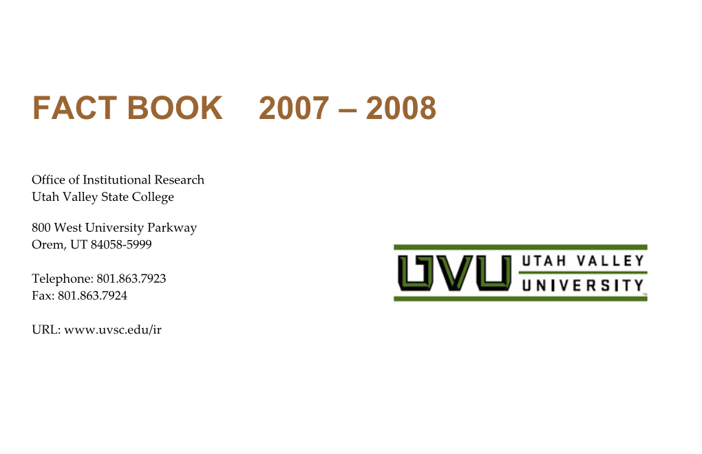 Fact Book 2007 – 2008