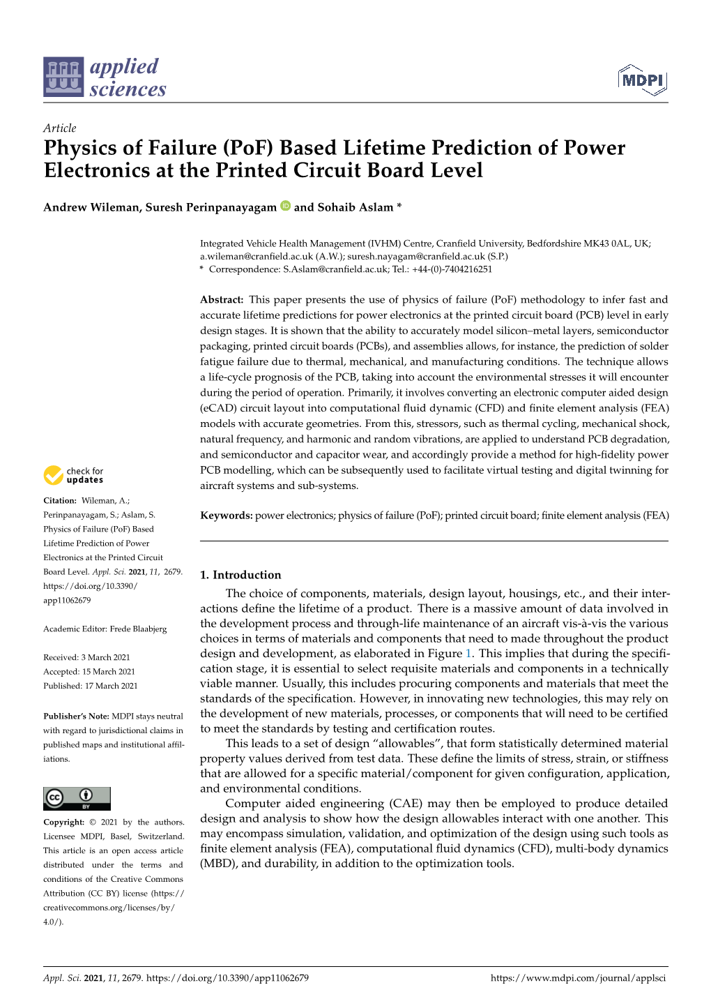 Physics of Failure (Pof) Based Lifetime Prediction of Power Electronics at the Printed Circuit Board Level