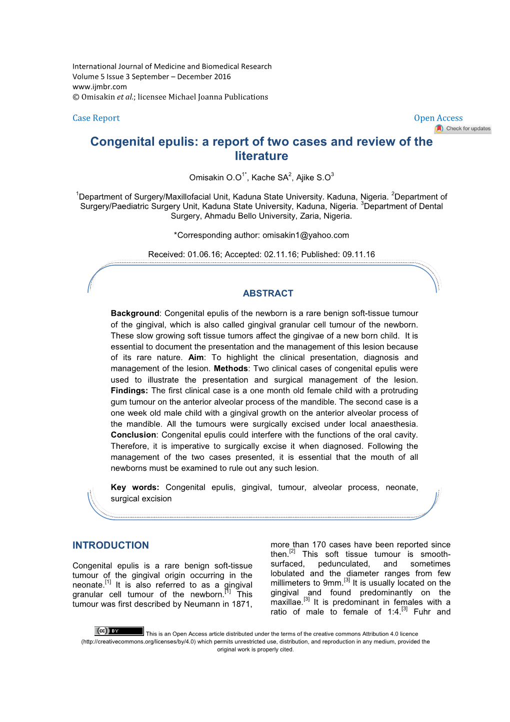 Congenital Epulis: a Report of Two Cases and Review of the Literature