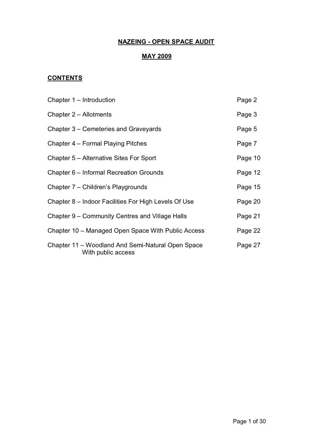 My Audit Analysis of Nazeing Final Audit