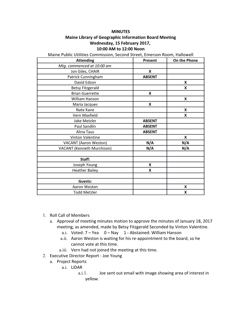 Maine Library of Geographic Information Board Meeting