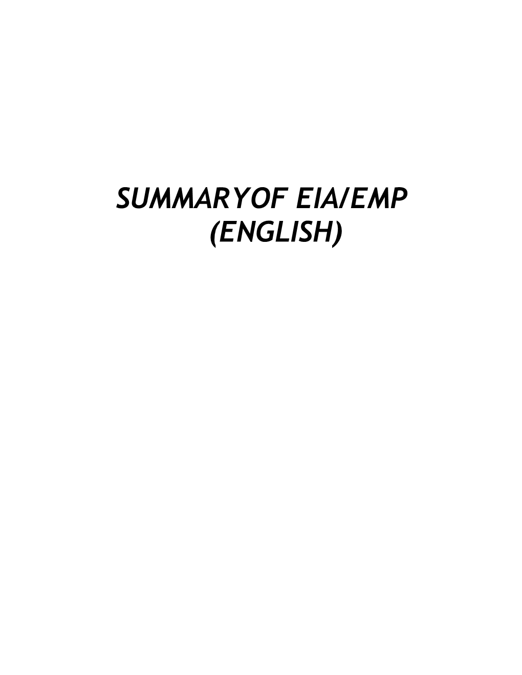 Summaryof Eia/Emp (English) Summary