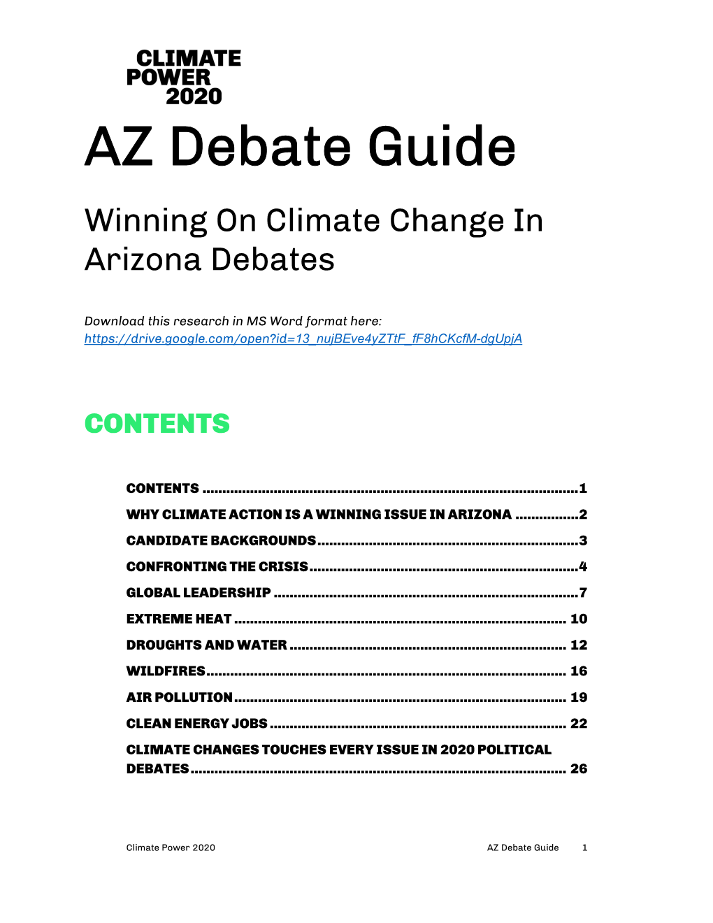 AZ Debate Guide Winning on Climate Change in Arizona Debates