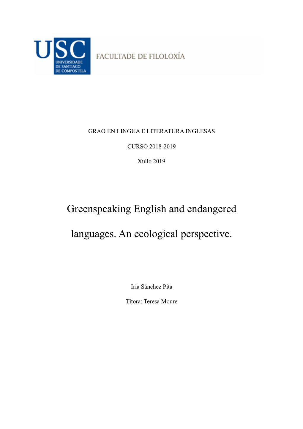 Greenspeaking English and Endangered Languages