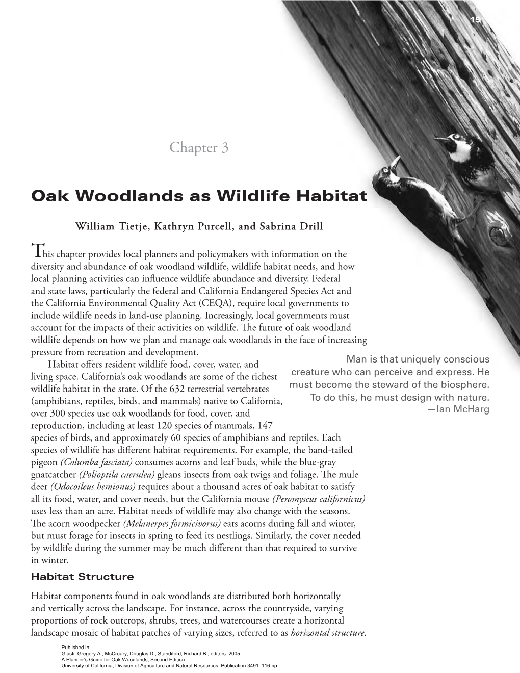 Oak Woodlands As Wildlife Habitat 1515