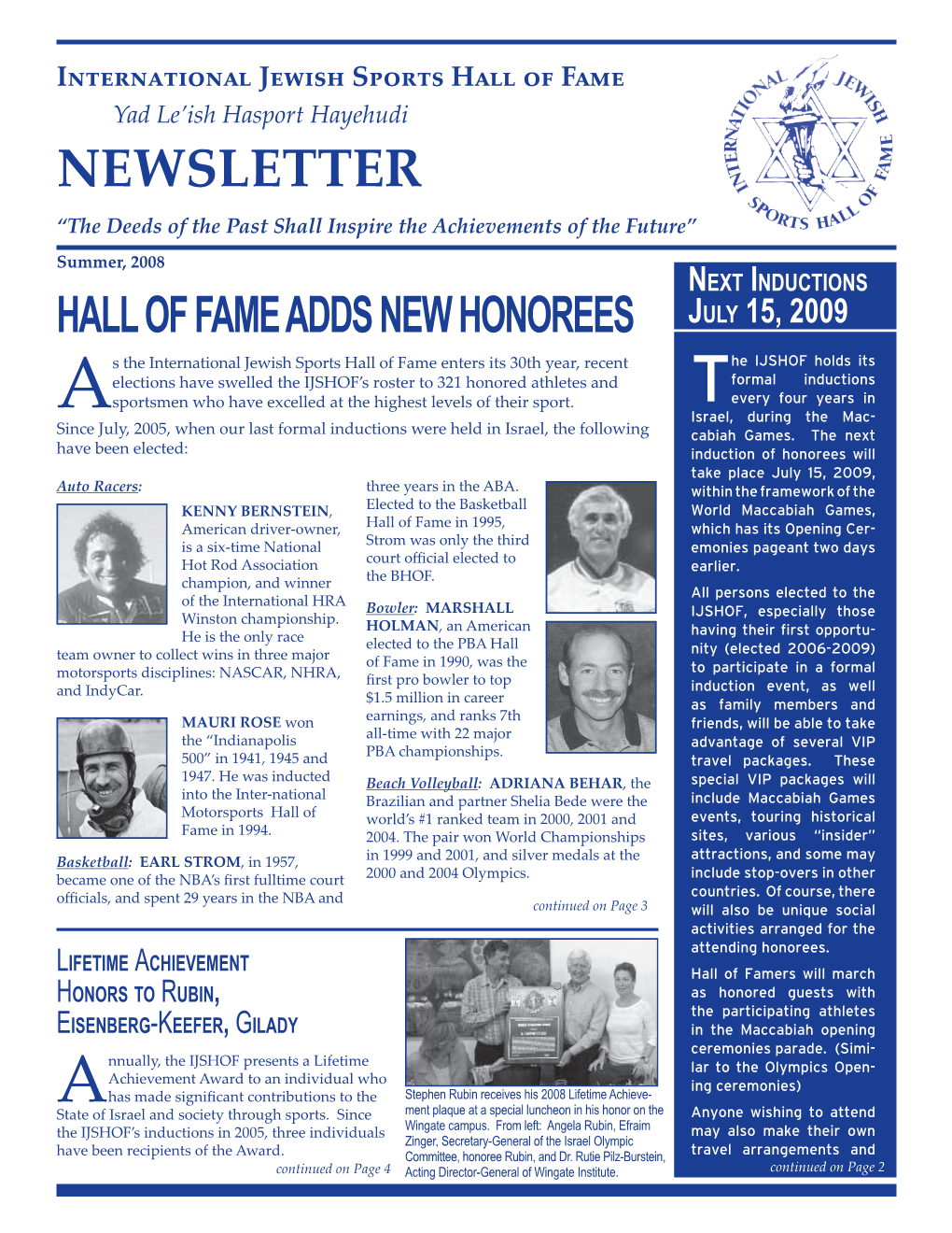 Summer 2008 Newsletter