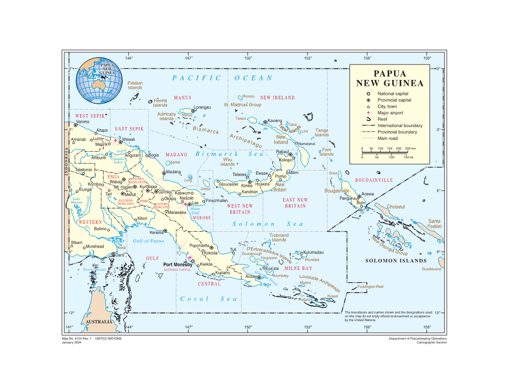 Map of Papua New Guinea