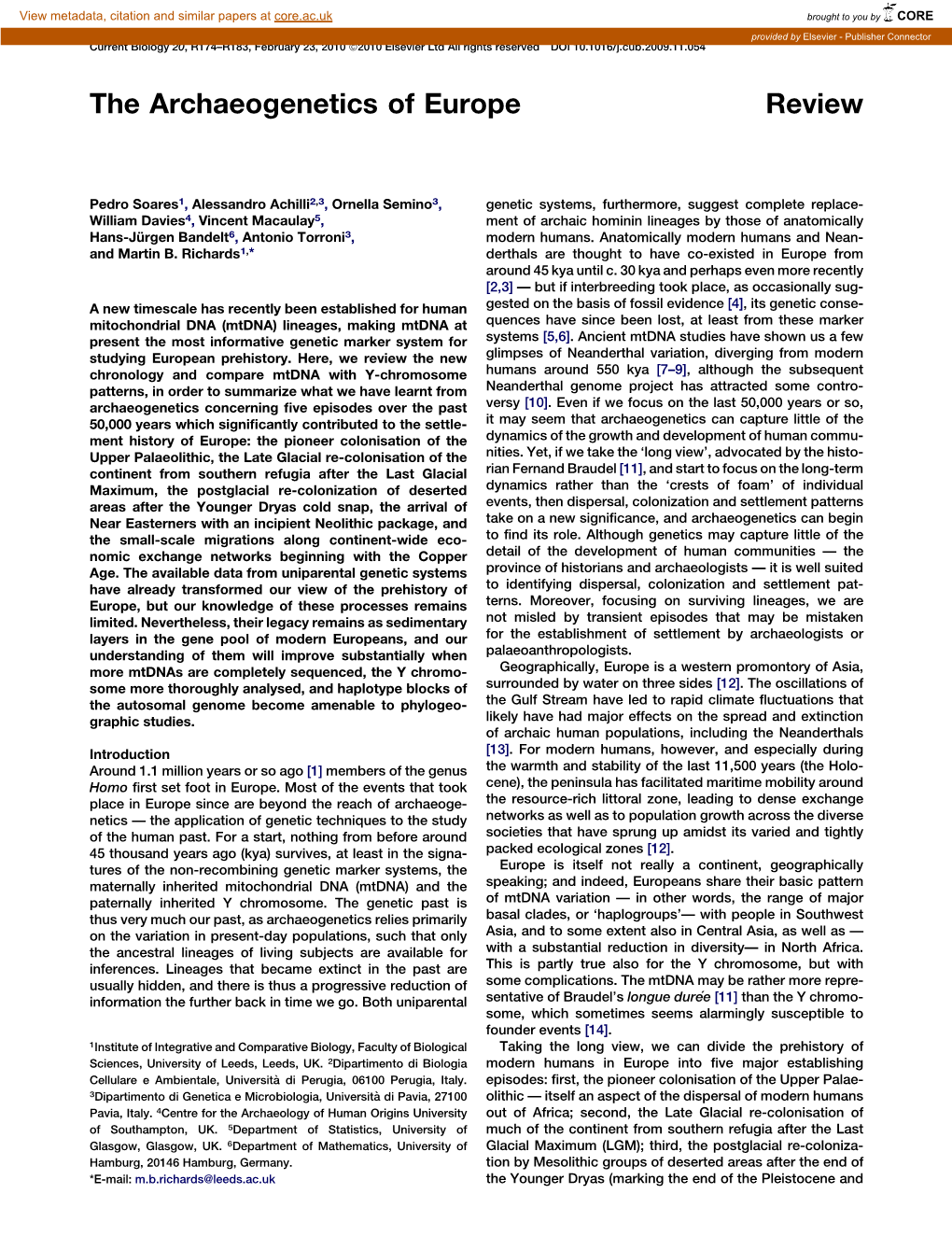 The Archaeogenetics of Europe Review