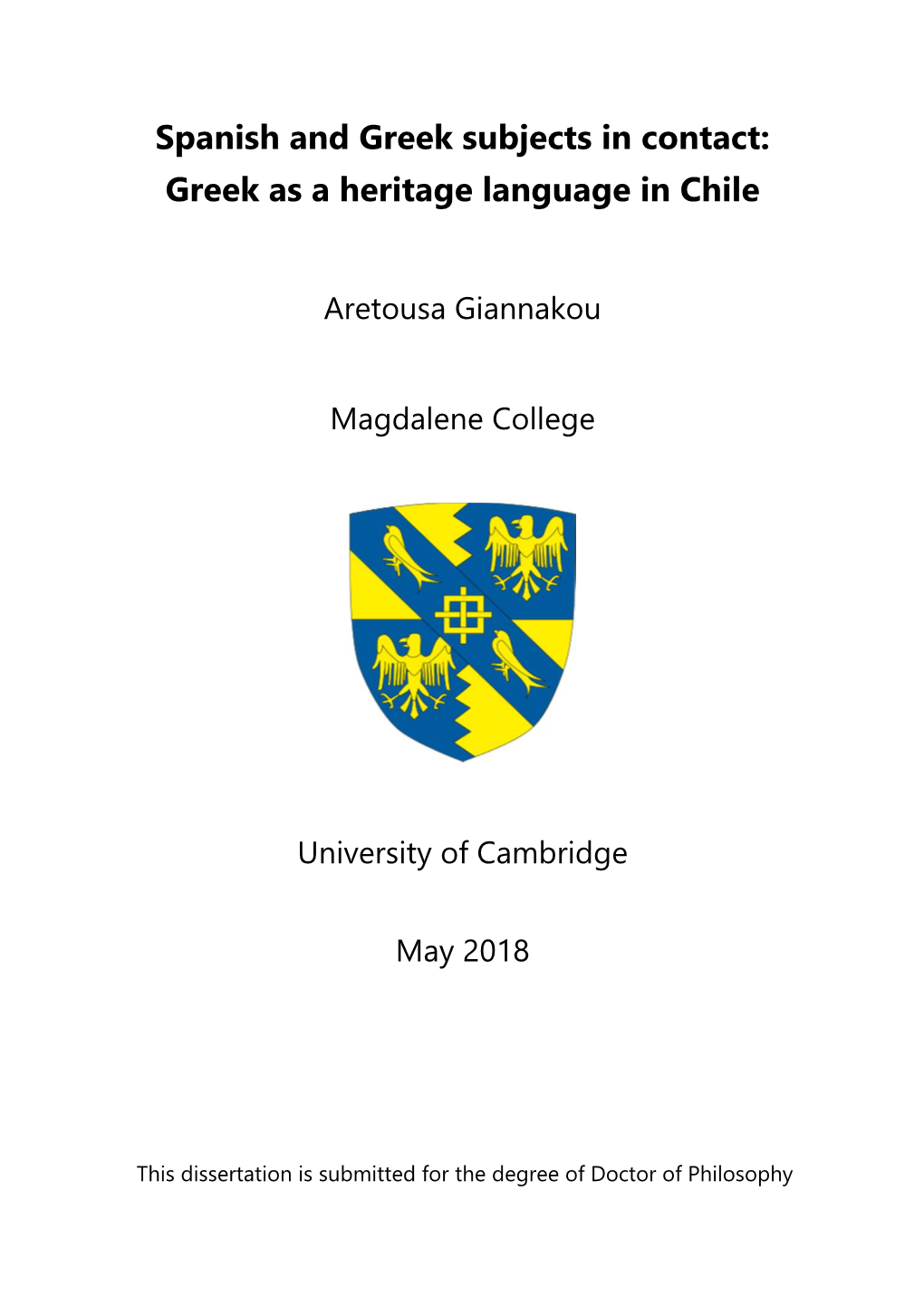 Greek As a Heritage Language in Chile