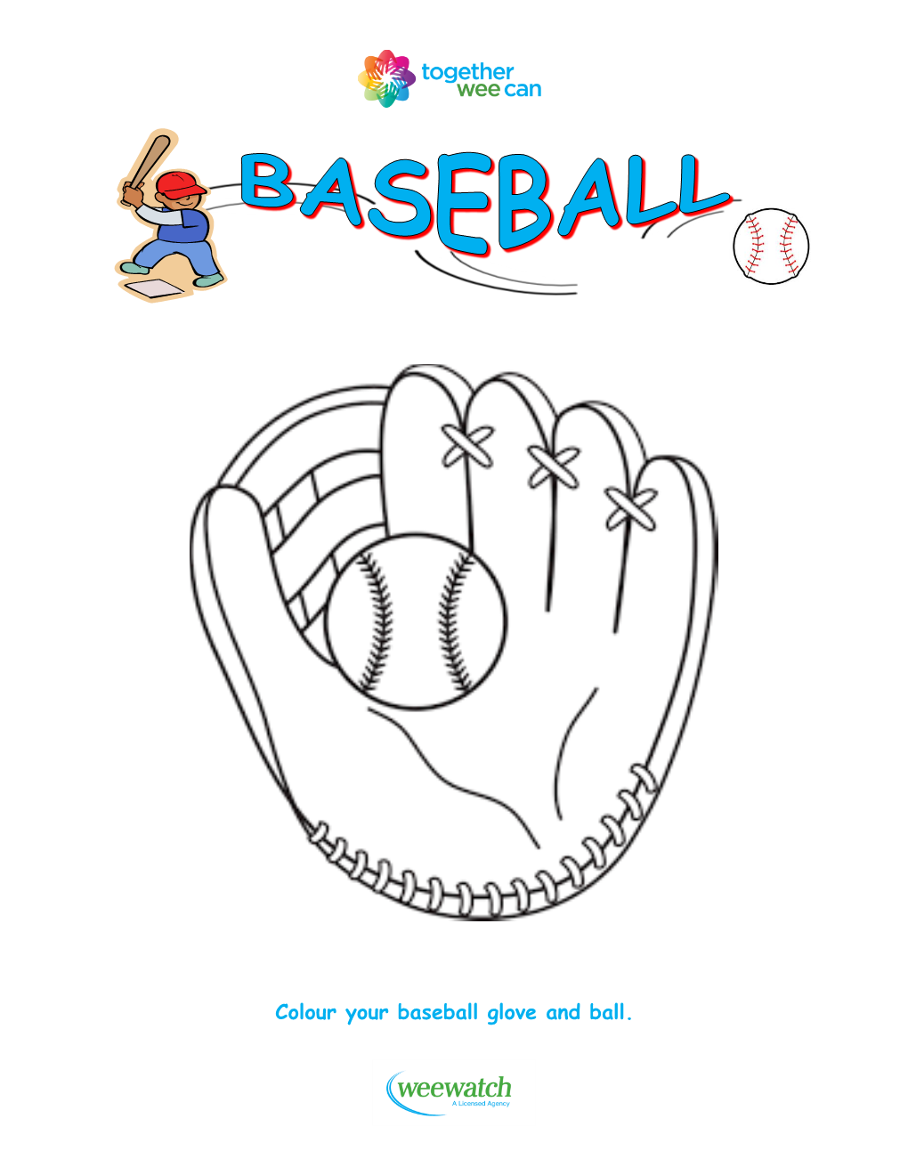 Colour Your Baseball Glove and Ball