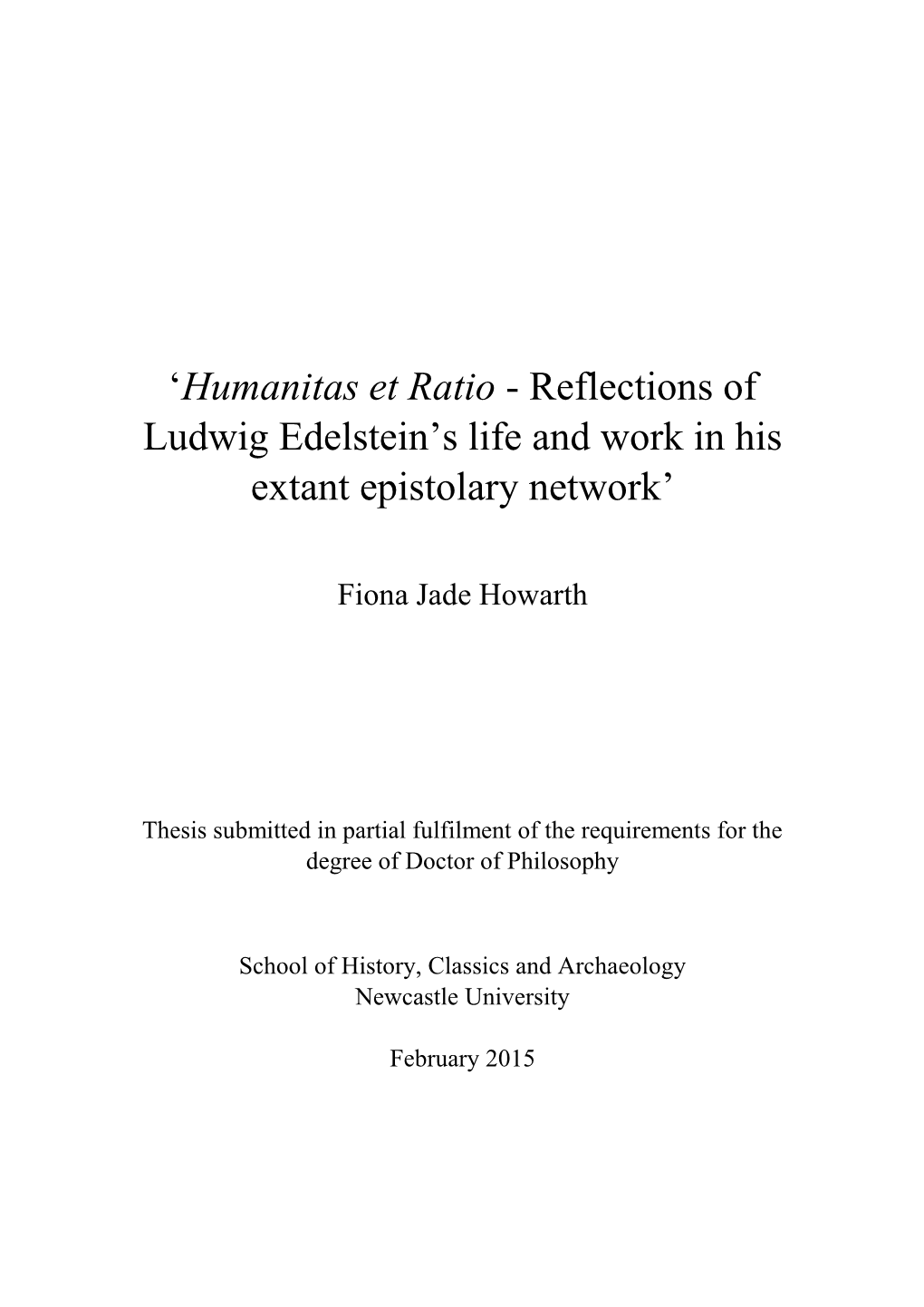 'Humanitas Et Ratio