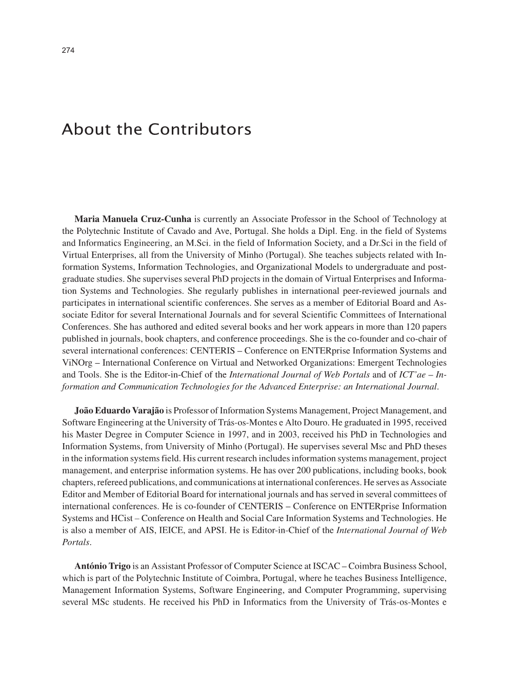 About the Contributors