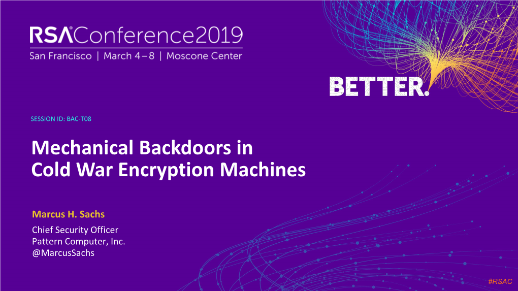 Mechanical Backdoors in Cold War Encryption Machines