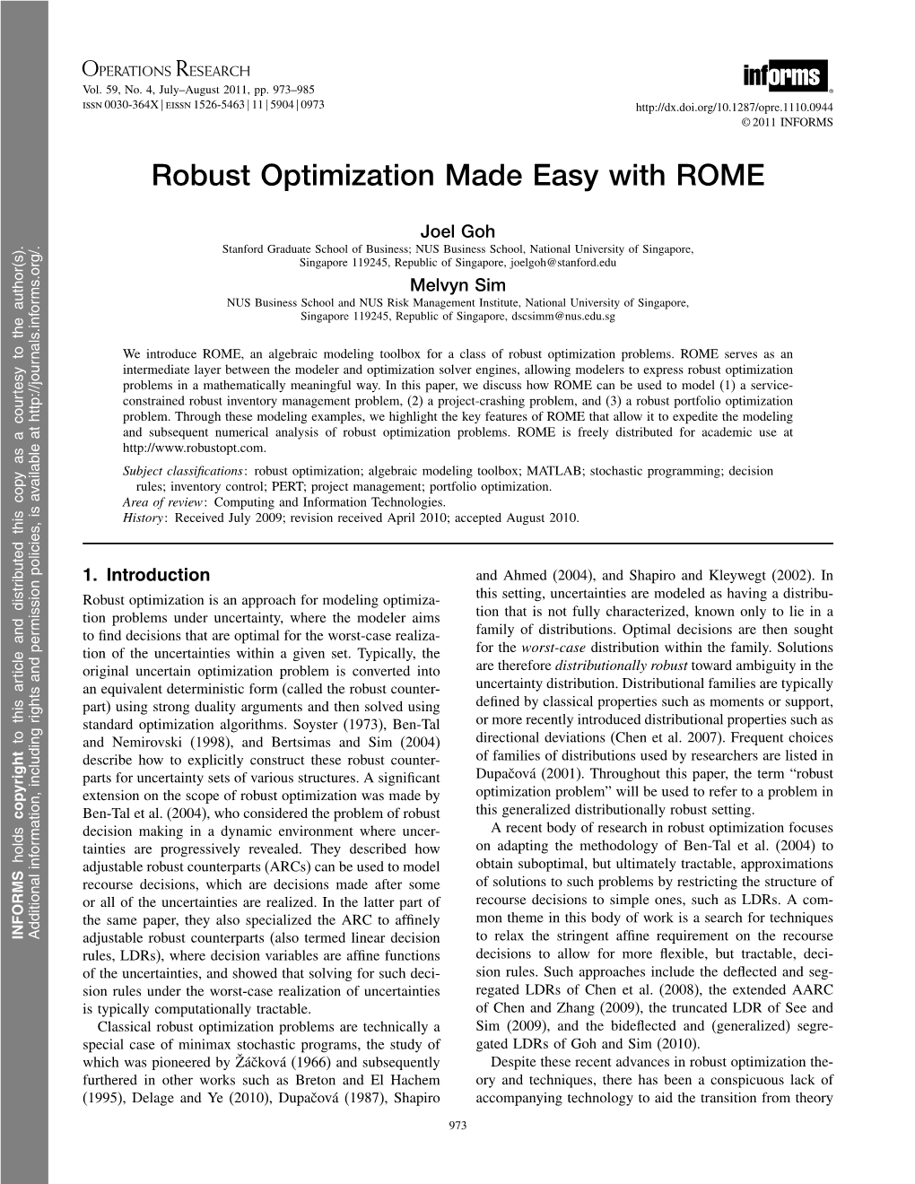 Robust Optimization Made Easy with ROME