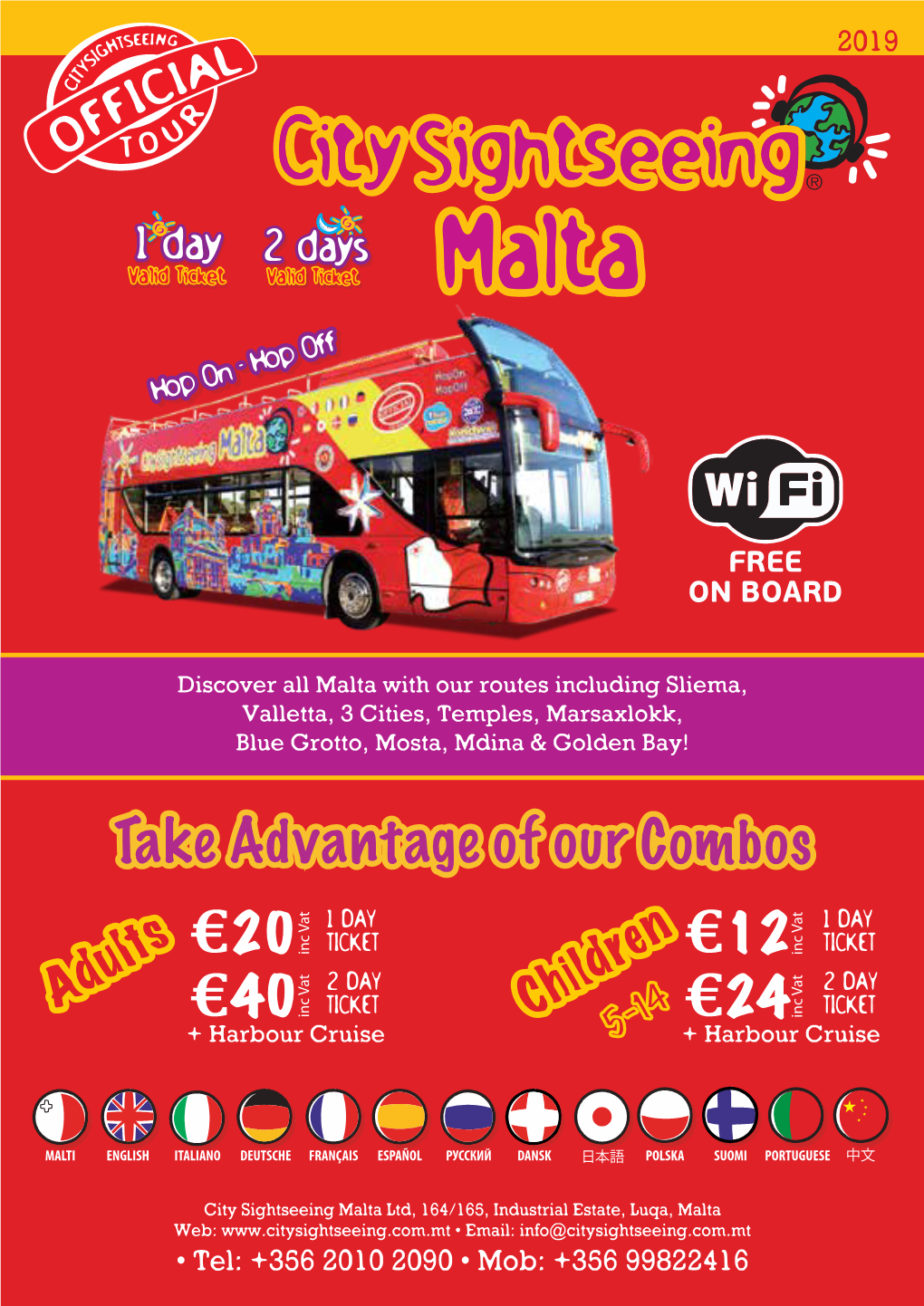 Malta with Our Routes Including Sliema, Valletta, 3 Cities, Temples, Marsaxlokk, Blue Grotto, Mosta, Mdina & Golden Bay!