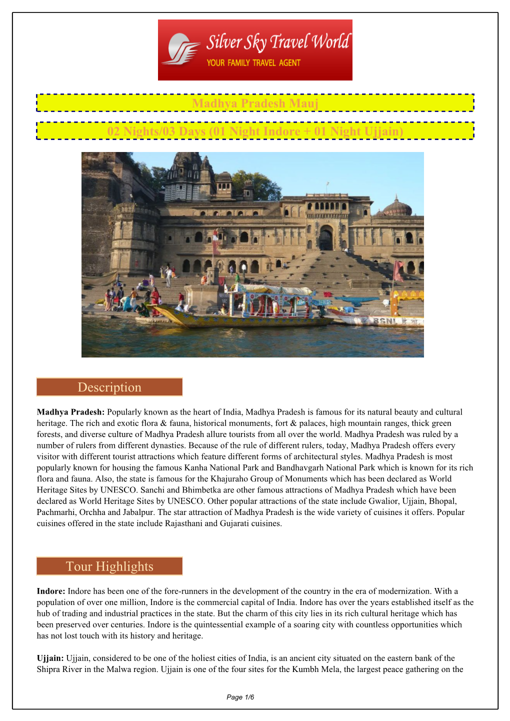 Madhya Pradesh Mauj 02 Nights/03 Days