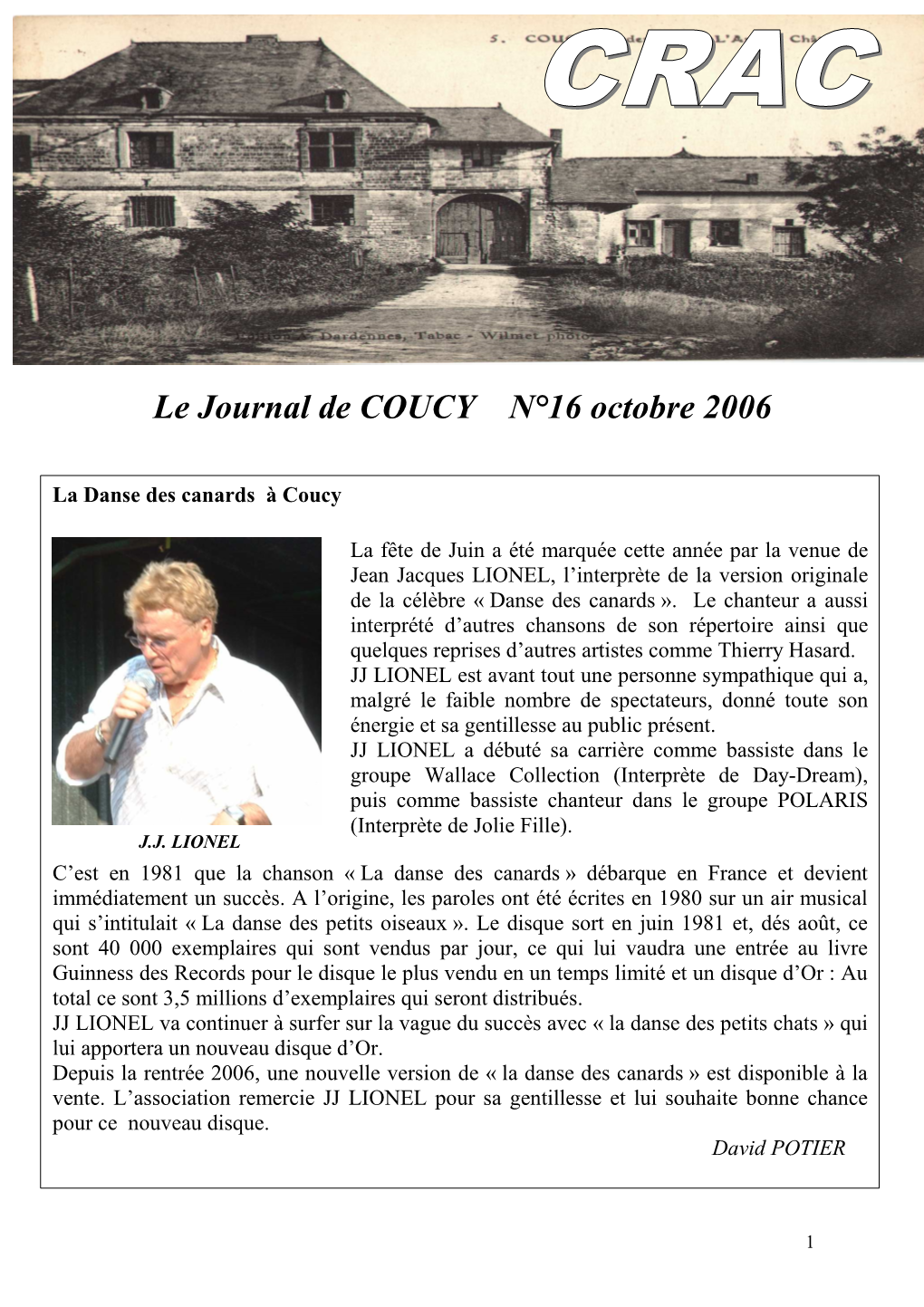 Le Journal De COUCY N°16 Octobre 2006