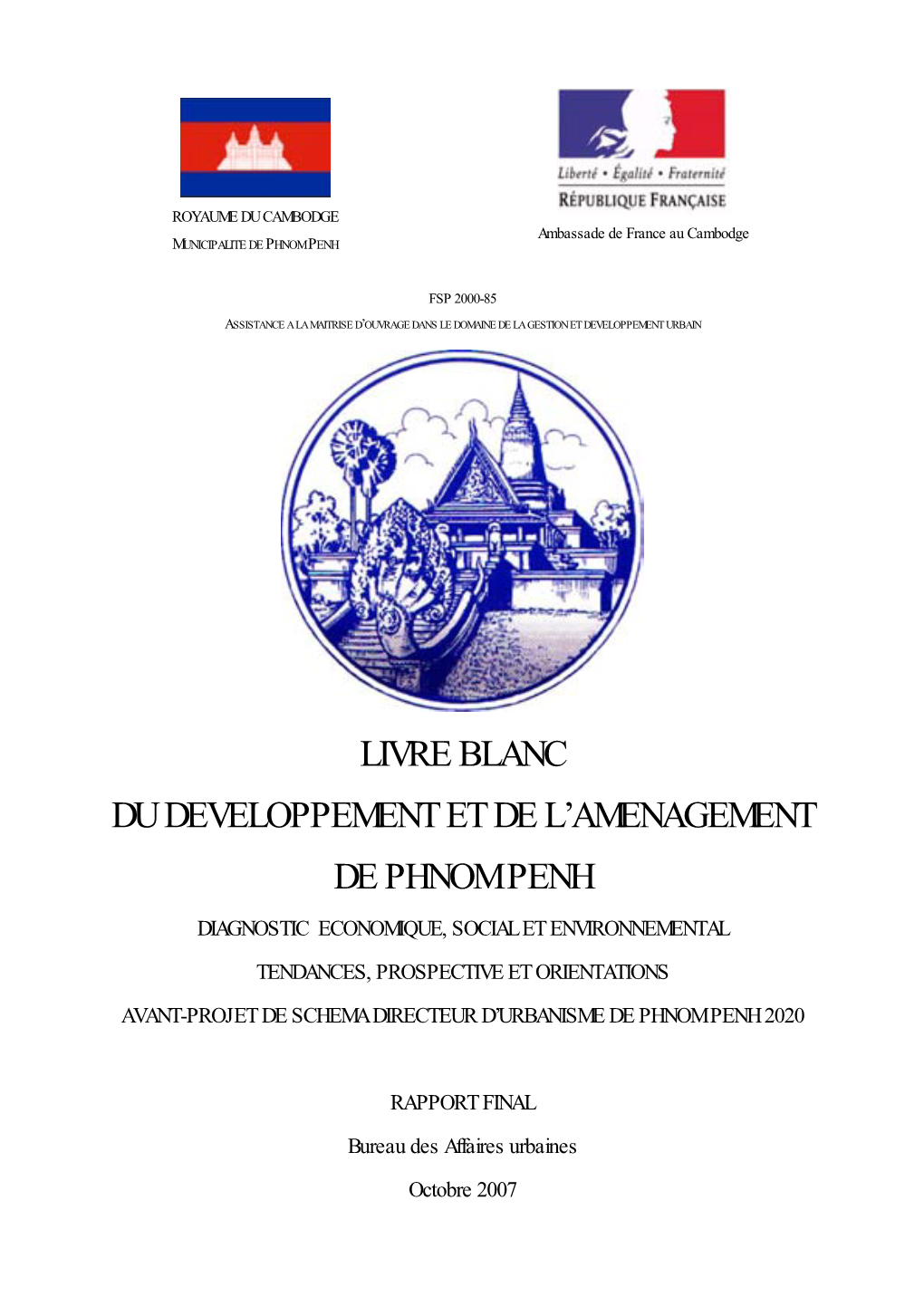Livre Blanc Du Developpement Et De L'amenagement De Phnom Penh