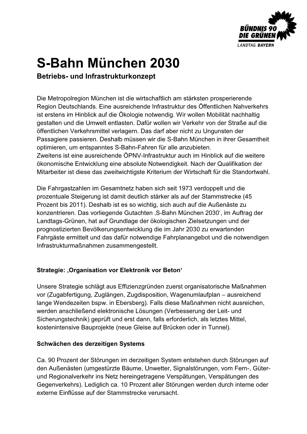 S-Bahn München 2030 Betriebs- Und Infrastrukturkonzept