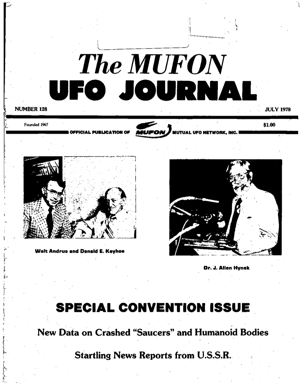 The MUFON UFO JOURNAL NUMBER 128 JULY 1978
