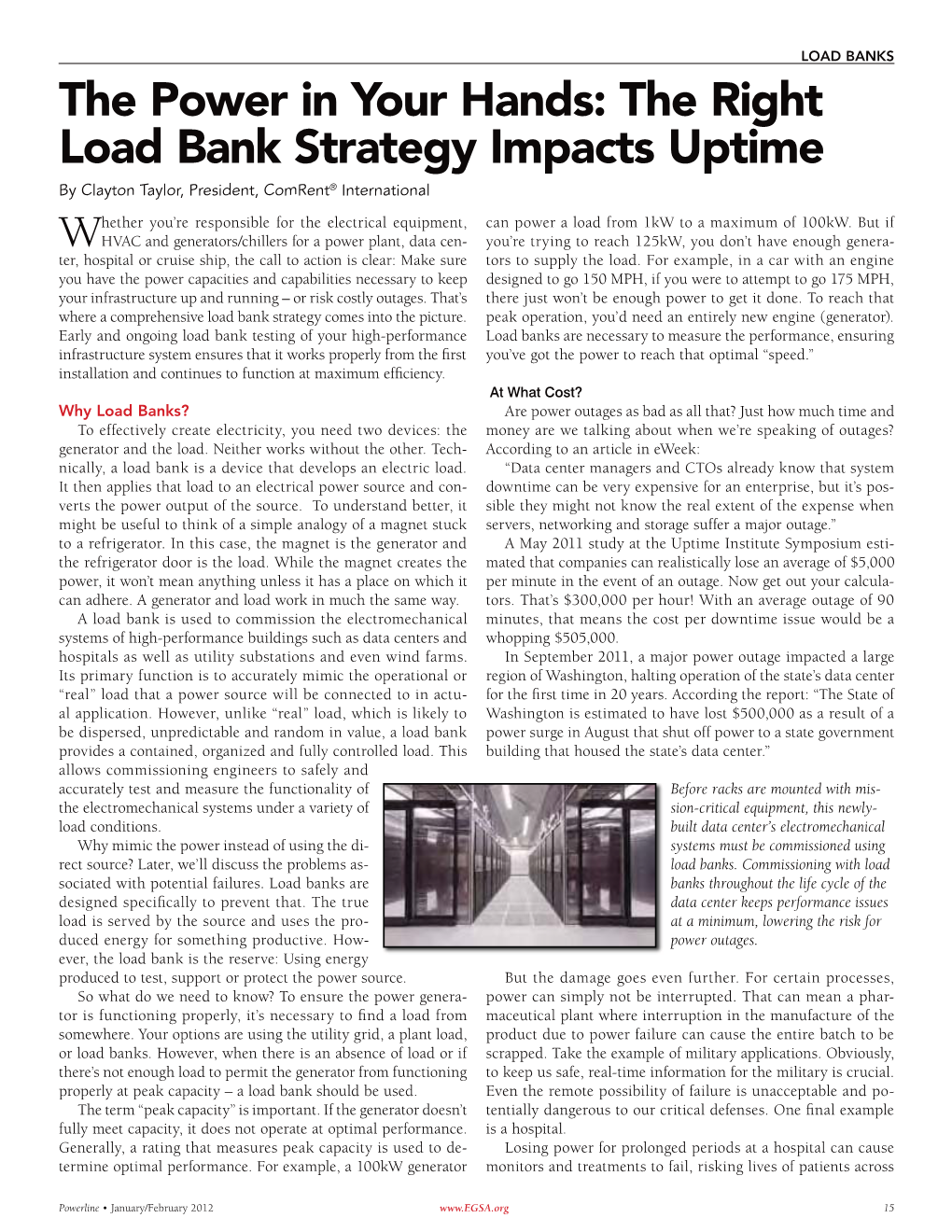 The Power in Your Hands: the Right Load Bank Strategy Impacts Uptime