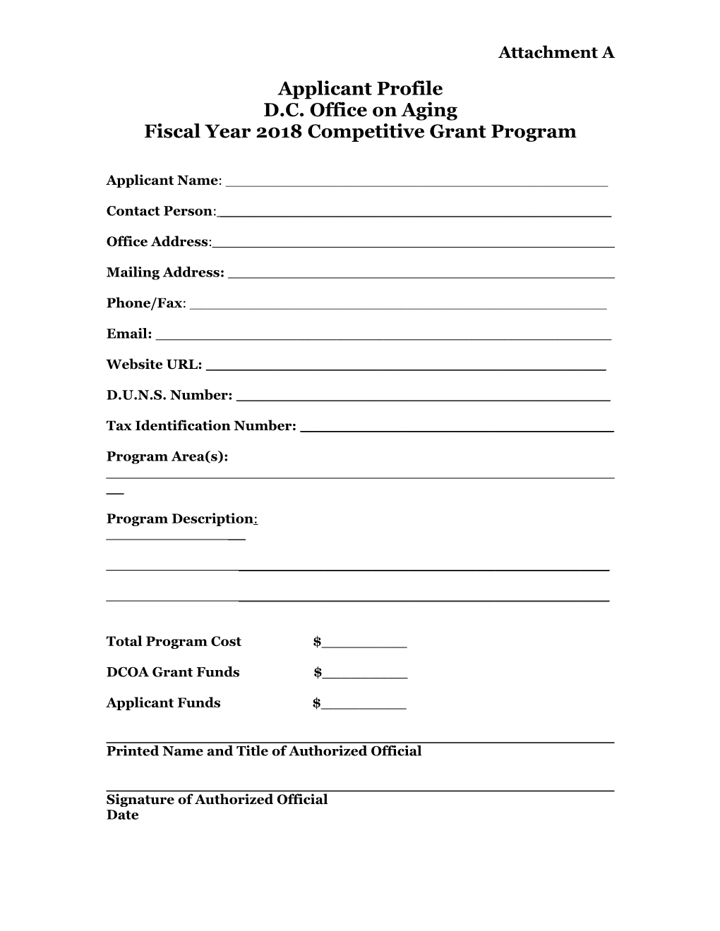 Fiscal Year 2018 Competitive Grant Program