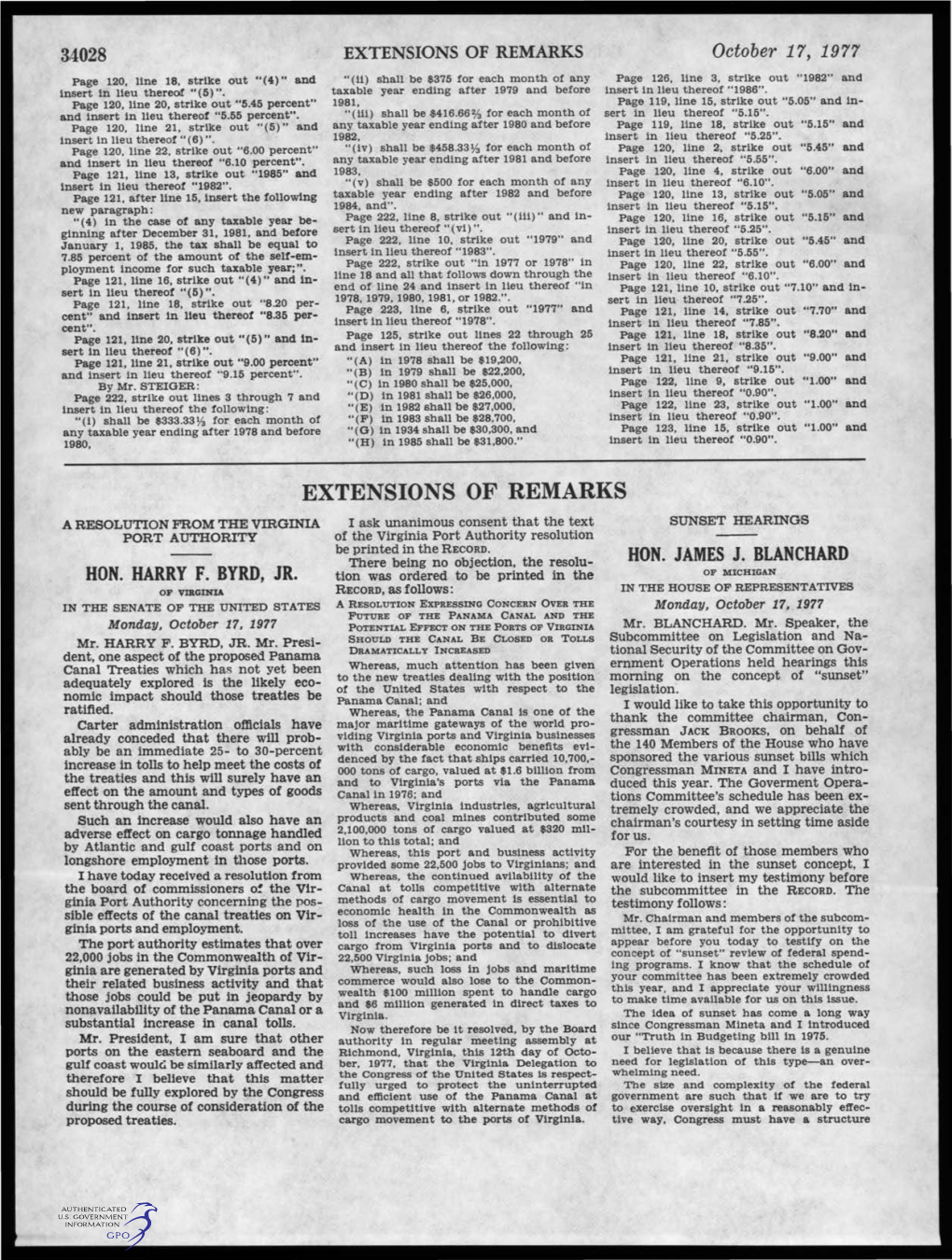 EXTENSIONS of REMARKS October 17, 1977